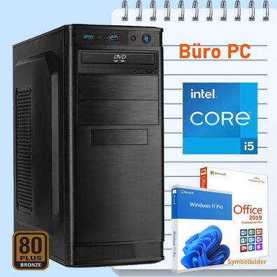 Büro Office PC Intel i5 13500 8GB DDR4 1000 GB SSD Win 11 Office 2019