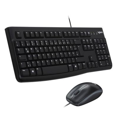 Logitech Desktop MK120 Tastatur USB QWERTZ Deutsch Schwarz