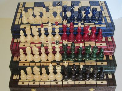 Sehr edles großes Schach Schachspiel Schachbrett 54 x 54 cm Holz Handarbeit Neu