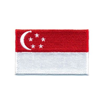 40 x 25 mm Singapur Flagge Republic of Singapore Flag Aufnäher Aufbügler 0943 A