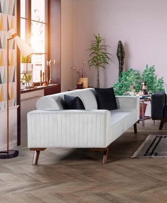 Luxus Dreisitzer Moderne Couch Möbel Weiß Couchen Sofas Stoff Textil