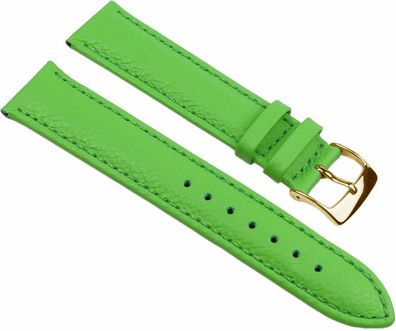 Eulit Fancy Fashion Uhrenarmband Leder genarbt rembordiert grün