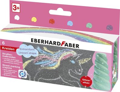 Eberhard Faber 526560 - Straßenmalkreiden mit Glitzereffekt, in 6 leuchtenden ...