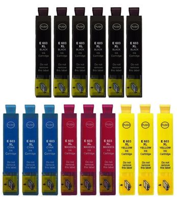 15 Druckerpatronen kompatibel mit Epson 603 XL black, cyan, magenta, yellow Seestern