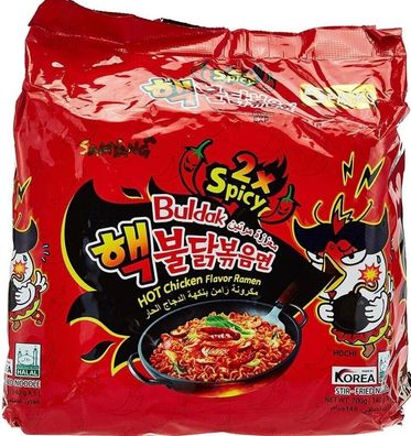 Samyang Buldak Extra Hot Spicy Chicken Noodle 140g x 5 Pack
