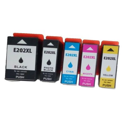 5 Druckerpatronen kompatibel mit Epson 202 XL Kiwi - 1 Set aller Farben