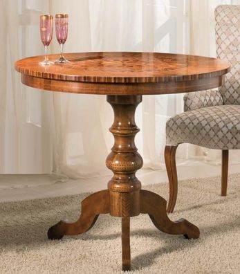 Esstisch Luxus Rund Tisch Massiv Holz Italien Neu Esszimmer Tische Runde Möbel