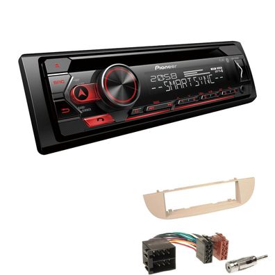 Pioneer 1-DIN Autoradio CD Bluetooth Spotify USB für Fiat 500 500C Beige