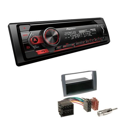 Pioneer 1-DIN Autoradio CD Bluetooth Spotify USB für Fiat Idea 2003-2011 grau