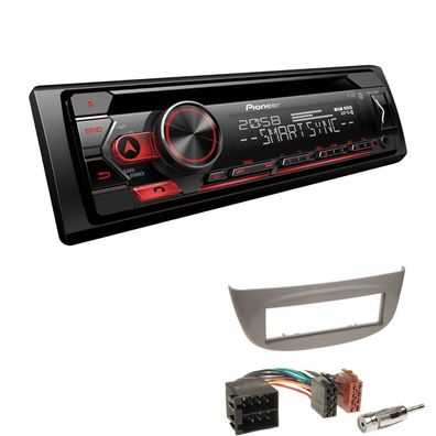 Pioneer Autoradio CD Bluetooth Spotify für Renault Twingo II 2007-2014 hellgrau