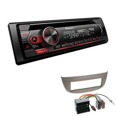 Pioneer Autoradio CD Bluetooth Spotify für Renault Twingo II 2009-2014 hellgrau