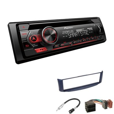 Pioneer Autoradio Bluetooth Spotify für Smart ForTwo Cabrio Coupe 1998-2007 grau