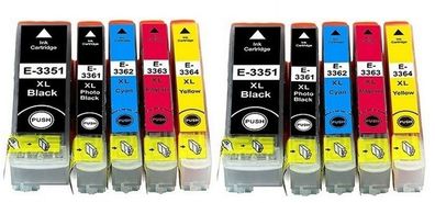 10 Druckerpatronen kompatibel mit Epson T3351 T3361 T3362 T3363 T3364 T33XL Orange