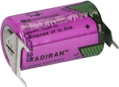 Tadiran Lithium 3,6V Batterie SL 350/ PT 1/2AA - Zelle, Print 1/2 + / - -