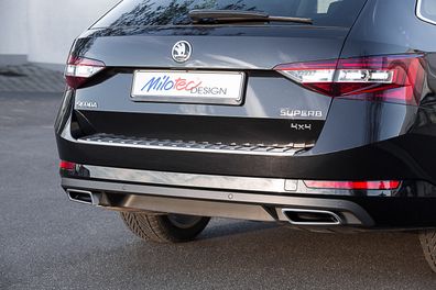 Milotec Auspuff-Dummies Alu Brush für Skoda Superb 3V inkl. Facelift ohne Sportline