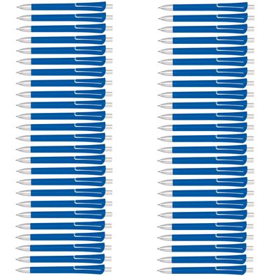 50x Kugelschreiber Blau Kulis dunkelblauschreibend Drucksystem Schreiblänge 800M