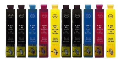 10 Druckerpatronen kompatibel mit Epson 603 XL black, cyan, magenta, yellow Seestern