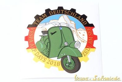 Dekor Aufkleber "Vespa Alp Days 2018" - Team Deutschland Germany VCD Zell am See