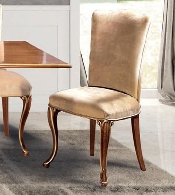 Stuhl Holz Italienische Möbel Esszimmer Stühle Luxus Design Lehnstuhl Echtholz