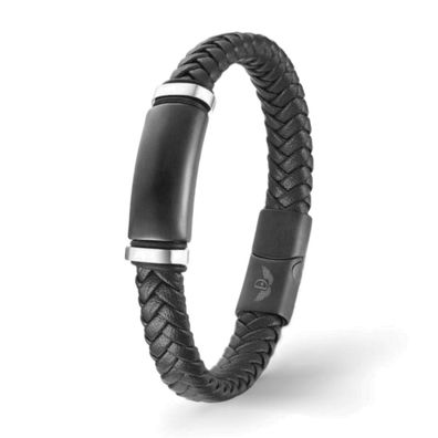 Leder Armband BLACK RUNE - Größe: 21 cm Farbe: Schwarz