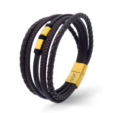 Leder Armband DRUMB GOLD - Größe: 21 cm Farbe: Gold