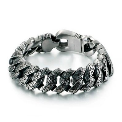 Edelstahl Armband Tsunami - Größe: 22 cm Farbe: Silber