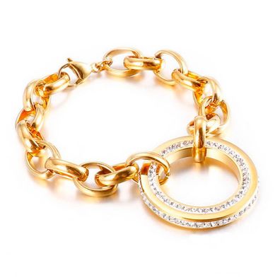Edelstahl Armband GOLD CIRCLE - Größe: 20 cm Farbe: Gold