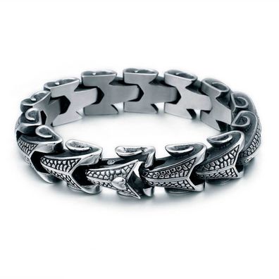 Edelstahl Armband IRON HEART - Größe: 22 cm Farbe: Silber