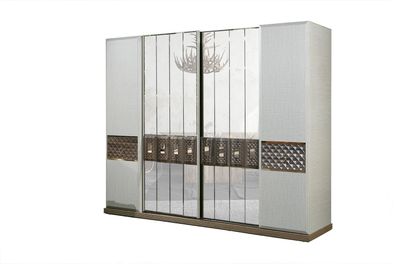 Kleiderschrank Holz Schrank Schlafzimmer Möbel Design Schränke Grau Italien