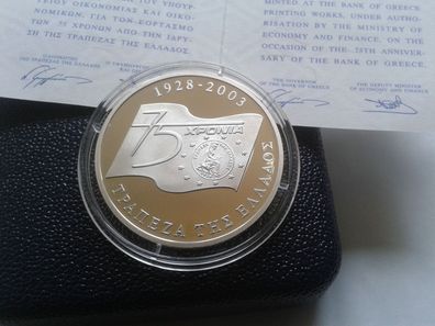 Original 20 euro 2003 PP Griechenland Nationalbank 24g 925er Sterlingsilber