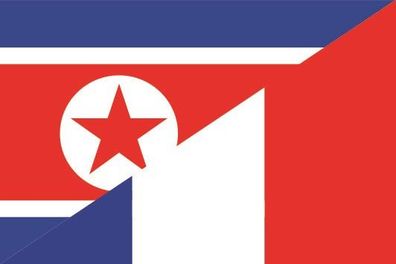 Aufkleber Fahne Flagge Nord Korea-Frankreich verschiedene Größen