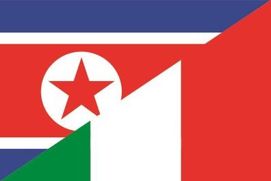 Aufkleber Fahne Flagge Nord Korea-Italien verschiedene Größen