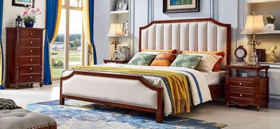 Bett 2x Nachttische 3 tlg. Schlafzimmer Set Design Klassisch Luxus Schlafzimmer