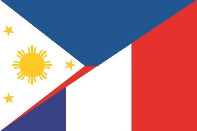 Aufkleber Fahne Flagge Philippinen-Frankreich verschiedene Größen