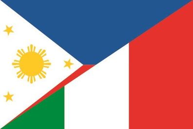 Aufklebe3 Fahne Flagge Philippinen-Italien verschiedene Größen