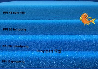Filtermatte Filterschwamm 100 X 75 X 3,4 + 5 cm PPI 10 / 20 / 30 / 45 Filter Koi