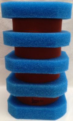9 x Ersatzschwamm passend für Oase FiltoClear 11000 Druckfilter blau/ rot Filter