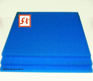 3 x Filtermatte Filterschaum Biomatte Koi Filterschwamm 75 X 50 X 4 cm Blau