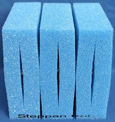 3 x Blau Filterschwamm passend für Oase Biotec 5 + 10 + 30 Koifilter