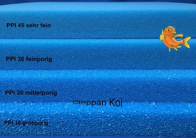 Filtermatte Filterschaum 50 x 50 x 10 cm PPI 10 / 20 / 30 / 45 Filter Koi Teich