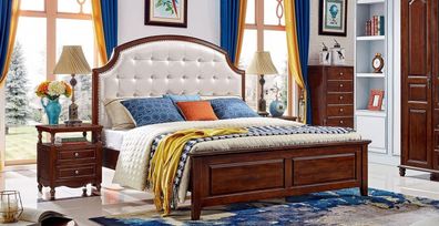 Bett Möbel Holz Design Betten Massiv Doppelbett Schlafzimmer klassisch Luxus Neu