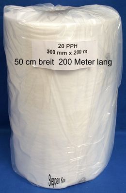 Filtervlies Vlies Rolle 75 cm. breit 200 Meter lang Feinfilter Bandfilter Koi