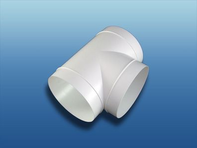 PVC T-Stück rund für Lüftungsrohr 100 125 150 mm Abluft Zuluft
