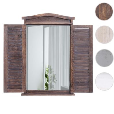 Wandspiegel Badspiegel Badezimmer Spiegelfenster mit Fensterläden, 71x46x5cm