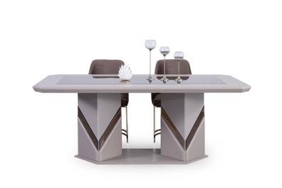 Esstisch Moderner Esstisch Holz Metall Design Grau Tische Esstische