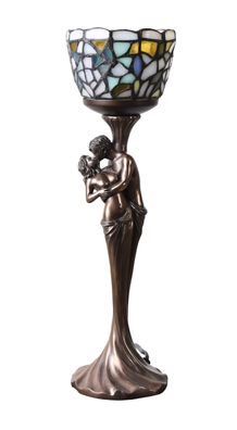 Tischlampe Skulptur Liebespaar Lampe Tiffany Schirm Leuchte Jugendstil