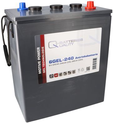 Q-Batteries 6GEL-240 Antriebsbatterie 6V 240Ah (5h) 292Ah(20h) wartungsfreier ...