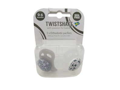 Twistshake, Schnuller, Pacifier, 2 Stück, Marmor, 0-6 Monate BPA Frei