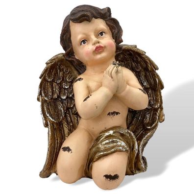 Skulptur betender Engel Putte Putti Figur Kunststein 26cm Antik-Stil