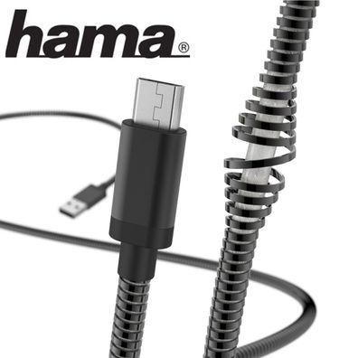 Hama Qualitatives Metallummantelung Micro USB 2.0 Ladekabel USB A auf USB B 1,5m